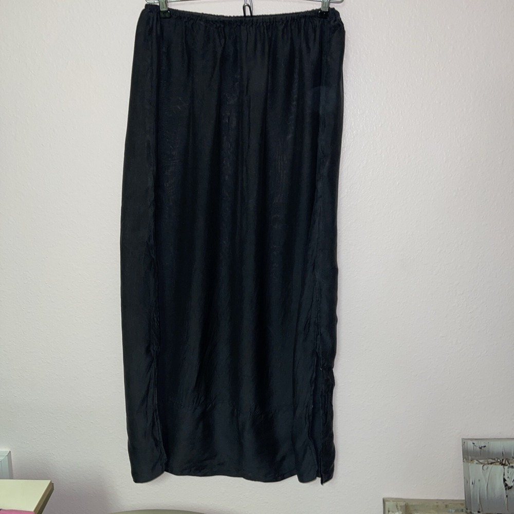 Slip Womens Medium Black Vintage Side Slit 35"